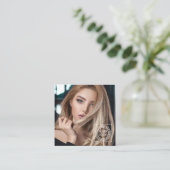Elegant Custom Photo Logo Minimalist Trendy スクエア名刺 (スタンド正面)