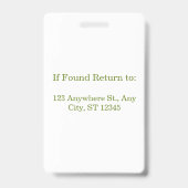 Elegant Custom Photo & Name Badge Design バッジ (裏面)