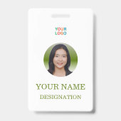 Elegant Custom Photo & Name Badge Design バッジ (正面)