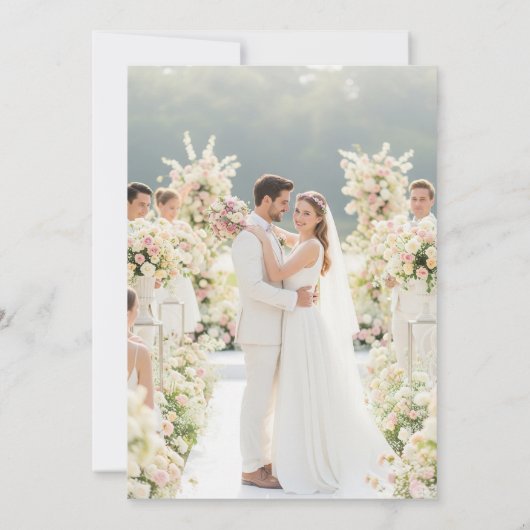 Elegant Custom Photo Wedding Invitation 招待状 (裏面)