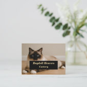 Elegant Custom Ragdoll Cat Cattery Business Card  名刺 (スタンド正面)