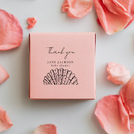 Elegant Custom Scallop Shell Baby Shower ラバースタンプ