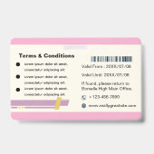 Elegant Custom Student ID Card Design バッジ (裏面)