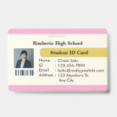 Elegant Custom Student ID Card Design バッジ (正面)
