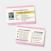 Elegant Custom Student ID Card Design バッジ (正面＆裏面)