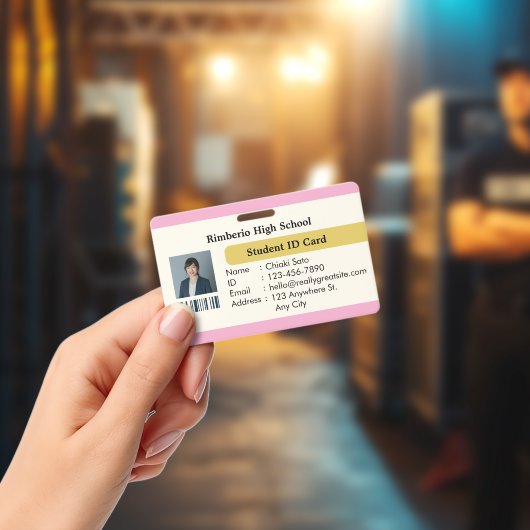 Elegant Custom Student ID Card Design バッジ (コンサート)