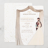 Elegant Custom Wedding Invitation - Romantic Bride 招待状 (正面/裏面)