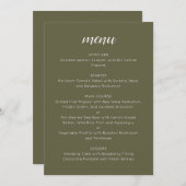 Elegant Custom Wedding Menu Template Olive Moss メニュー (正面/裏面)