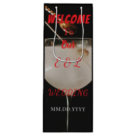 Elegant Custom Wedding Wine Invitation Gift Bag ワインギフトバッグ
