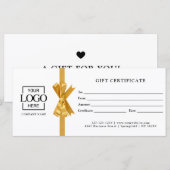 Elegant Custom White Business Gift Certificate (正面/裏面)