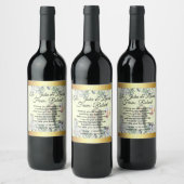 Elegant Custom Wine Bottle Labels for Weddings ワインラベル (ボトル)