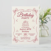 Elegant Customizable Birthday Invitation Card 招待状 (スタンド正面)