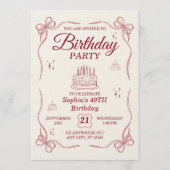 Elegant Customizable Birthday Invitation Card 招待状 (正面)