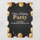 Elegant Customizable Birthday Invite Modern card 招待状 (裏面)