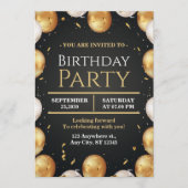 Elegant Customizable Birthday Invite Modern card 招待状 (正面)