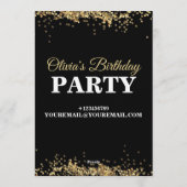 Elegant Customizable Birthday Invite Stylish card 招待状 (裏面)