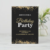 Elegant Customizable Birthday Invite Stylish card 招待状 (スタンド正面)