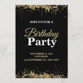 Elegant Customizable Birthday Invite Stylish card 招待状 (正面)