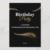 Elegant Customizable Birthday Invite Stylish Card 招待状 (裏面)