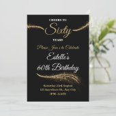 Elegant Customizable Birthday Invite Stylish Card 招待状 (スタンド正面)