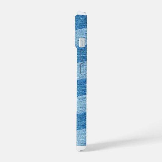 Elegant Customizable Blue Denim Phone Case iPhone 15ケース (左側面)