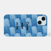 Elegant Customizable Blue Denim Phone Case iPhone 15ケース (裏面横)
