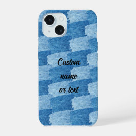 Elegant Customizable Blue Denim Phone Case iPhone 15ケース