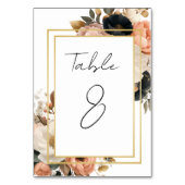 Elegant Customizable Floral Table Number Cards テーブルナンバー (裏面)