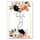 Elegant Customizable Floral Table Number Cards テーブルナンバー (裏面)