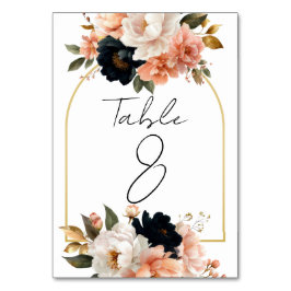 Elegant Customizable Floral Table Number Cards テーブルナンバー