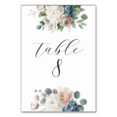 Elegant Customizable Floral Table Number Cards テーブルナンバー (裏面)