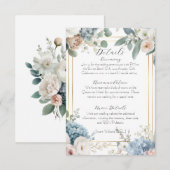 Elegant Customizable Floral Wedding Enclosure Card エンクロージャーカード (正面/裏面)