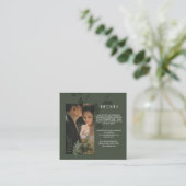 Elegant customizable olive green wedding  エンクロージャーカード (スタンド正面)