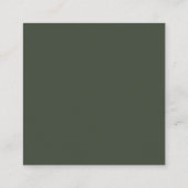 Elegant customizable olive green wedding  エンクロージャーカード (裏面)