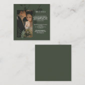 Elegant customizable olive green wedding  エンクロージャーカード (正面/裏面)