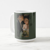 Elegant customizable olive green wedding  コーヒーマグカップ (正面左)