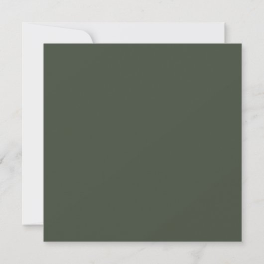 Elegant customizable olive green wedding  セーブザデート (裏面)