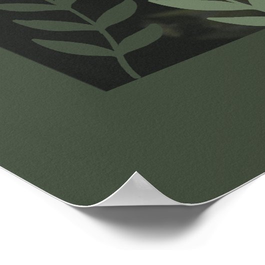 Elegant customizable olive green wedding ポスター (角)