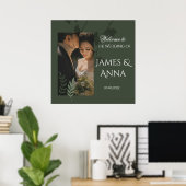 Elegant customizable olive green wedding ポスター (ホームオフィス)