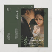 Elegant customizable olive green wedding  ポストカード (正面/裏面)
