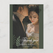 Elegant customizable olive green wedding  ポストカード (正面)
