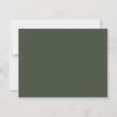 Elegant customizable olive green wedding 出欠カード (裏面)