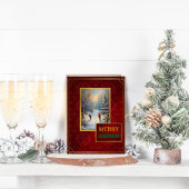 Elegant Customizable Photo Red & Gold Christmas シーズンカード