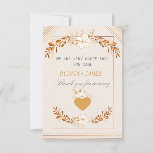 Elegant Customizable Wedding RSVP Card (裏面)