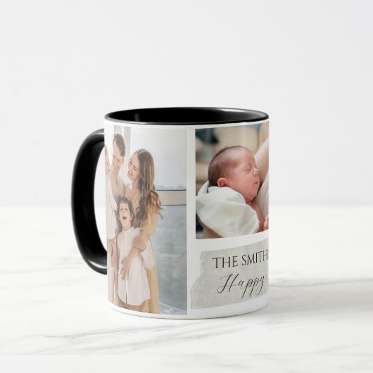 Elegant customized family collage mug マグカップ (正面左)