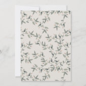 Elegant Cute Dusky Deer Floral Crest Bridal Shower サンキューカード (裏面)