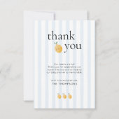 Elegant Cute Lemon Citrus Baby Shower サンキューカード (正面)
