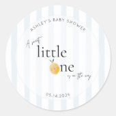 Elegant Cute Lemon Citrus Baby Shower ラウンドシール (正面)