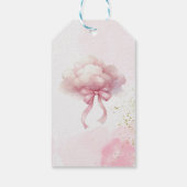 Elegant cute pink Stork Baby Girl Shower  ギフトタグ (裏面)