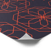 Elegant, cute, simple geometric flower abstraction ポスター (角)